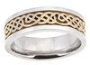 14KT TWO TONE CELTIC KNOT DESIGN WEDDING RING 6MM