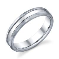 WEDDING RING BRIGHT RECESSED CENTER WITH SATIN FINISH SIDES 5MM
