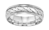 14KT WEDDING RING WITH SATIN FINISH CENTER BRAID AND BRIGHT EDGES 6.5MM