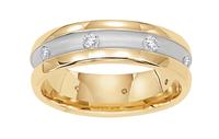 TWO TONE 4.5MM DIAMOND RING IN GOLD OR PLATINUM AND GOLD