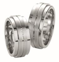 9MM STERLING SILVER  PLATINUM FINISH - RING ON RIGHT