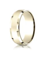 Yellow Gold 7mm Comfort-Fit High Polished Edge Carved Design Band