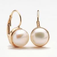 14K  LEVER BACK PEARL EARRINGS  7-7.5MM
