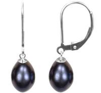 black drop shape pearls, 7.5-8mm