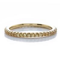 YELLOW GOLD U CUT SET ETERNITY BAND WITH YELLOW SAPPHIRES