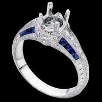 Diamond and Sapphire Engagement Ring Mounting