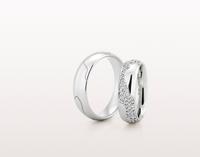 WEDDING RING BRIGHT FINISH WITH DIAMONDS 6MM - RING ON RIGHT