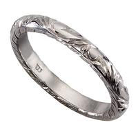 Floral engraved platinum band