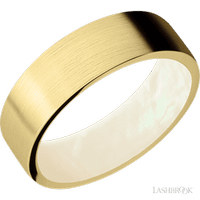 7 mm wide Flat 14K Yellow Gold band featuring a WMOP Sleeve