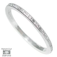 18K GOLD OR PLATINUM FRENCH CUT BAGUETTES AND ROUNDS DIAMOND ETERNITY WEDDING RING 1.3MM
