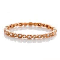 ULTRA NARROW ROSE GOLD AND COGNAC DIAMONDS SQUARE AND ROUND SHAPES ETERNITY BAND