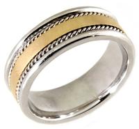 14KT WHITE AND YELLOW GOLD WEDDING RING 8MM