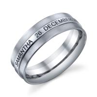 WEDDING RING BRIGHT ENGRAVEABLE CENTER WITH SATIN FINISH SIDES 7MM