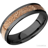 Zirconium with Satin Finish and Dinosaur Bone Tan Inlay -