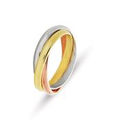 14KT THREE COLOR GOLD ROLLING RING