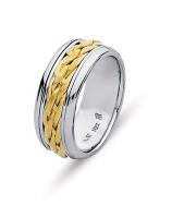 14KT WEDDING RING WITH CONTRASTING WOVEN BRAID 9MM