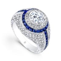 CLASSIC DOME SHAPE WITH SAPPHIRES AND DIAMONDS PAVE