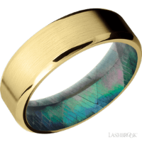 7 mm wide Beveled 14K Yellow Gold band featuring a BMOP Sleeve