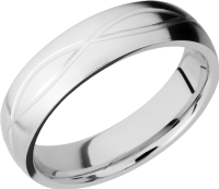 Cobalt chrome 6mm domed band with laser-carved infinity pattern