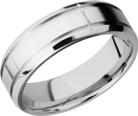 Cobalt chrome 7mm beveled band with 5 segments in the band