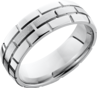 Cobalt chrome 7mm domed band with a brick pattern