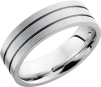 Cobalt chrome 7mm flat band with 2, 5mm grooves