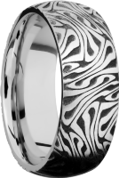 Cobalt chrome 8mm domed band with laser-carved escher pattern