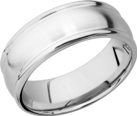 Cobalt chrome 8mm domed band with rounded edges