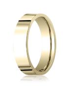 14K YELLOW GOLD FLAT SHAPE COMFORT FIT RING 6MM