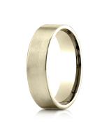Yellow Gold 6mm Comfort Fit Satin-Finished Flat Profile Band