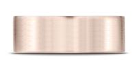 14k Rose Gold 8mm Comfort-Fit Satin-Finished Carved Design Band