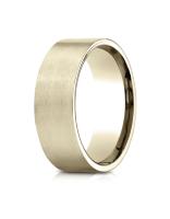 Yellow Gold 8mm Comfort-Fit Satin-Finished Carved Design Band