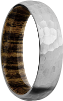 Titanium 6mm domed band with a sleeve of Bocote hardwood
