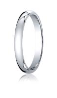 14K WHITE GOLD CLASSIC SHAPE COMFORT FIT RING 3MM