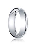 14K WHITE GOLD CLASSIC SHAPE COMFORT FIT RING 6MM