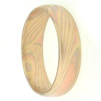 TRADITIONAL TRI COLOR GOLD MOKUME WEDDING RING WOODGRAIN PATTERN SOLID FORGED 6MM