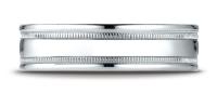 White Gold 6mm Comfort-Fit High Polished with Millgrain Round Edge