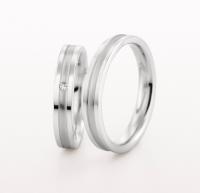 WEDDING RING WITH SATIN CENTER AND BRIGHT EDGES 4MM - RING ON RIGHT