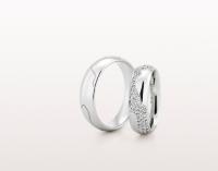WEDDING RING BRIGHT FINISH WITH DIAMONDS 6MM - RING ON RIGHT