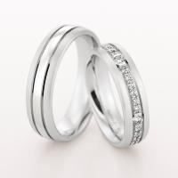 WEDDING RING SATIN FINISH WITH DIAMONDS IN CENTER 55MM - RING ON RIGHT