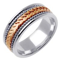 14KT WEDDING RING WHITE GOLD WITH ROSE BRAID 85MM