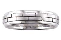 14KT WEDDING RING WITH BRICK DESIGN AND BRIGHT EDGES 6MM