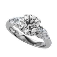 FOR ROUND DIAMOND WITH PEAR SHAPED SIDE STONES