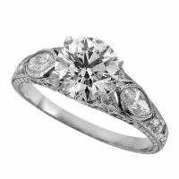 MARQUISE SIDES HAND ENGRAVED ART DECO STYLE