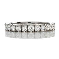 MICRO PAVE HAND MADE ETERNITY BAND GOLD OR PLATINUM 135 CARATS