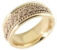 14KT YELLOW GOLD BRAIDED ROPE WEDDING RING
